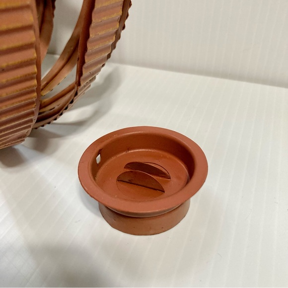 PUMPKIN Large Metal Tea Candle Holder and 2 Tea Candles Centerpiece 10 x 9 inch - Picture 10 of 13